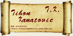 Tihon Kamatović vizit kartica